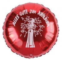 Folienballon - Motiv Alles gute zum Jubiläum rot - S - 45 cm / 0,02 m³