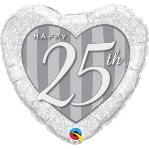 Folienballon - Motiv Zahl 25 Happy 25th - S - 46 cm /...