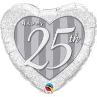 Folienballon - Motiv Zahl 25 Happy 25th - S - 46 cm / 0,02 m³
