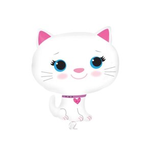 Folienballon - Figur Katze Kitten weiß - XL - 51 cm...