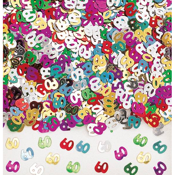 Konfetti Zahl 60 - bunt (15g)