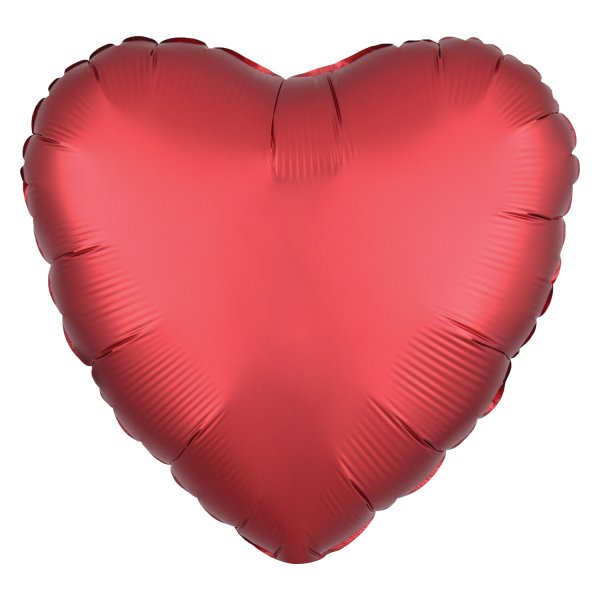 Folienballon Herz rot satin - S - 45cm/0,02m³