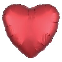 Folienballon - Herz Rot Satin - S - 45 cm / 0,02 m&sup3;