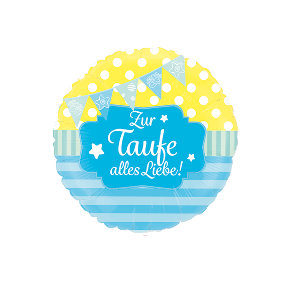 Folienballon - Motiv Taufe Blau Zur Taufe alles Liebe...