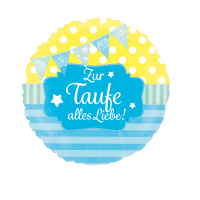 Folienballon - Motiv Taufe Blau Zur Taufe alles Liebe Jungsfarben - S - 45 cm / 0,02 m³