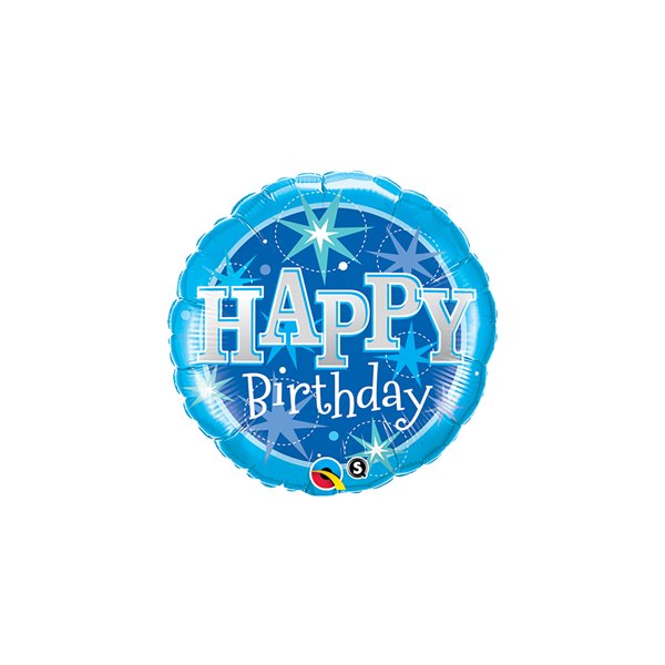 Ballon Happy Birthday blau - XXL/Folie - 91cm/0,10m³