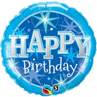 Folienballon Happy Birthday blau - XXL - 91cm/0,10m³