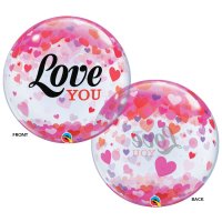 Single Bubble Ballon - Motiv Love You Herzen - XL - 56cm/0,04m³