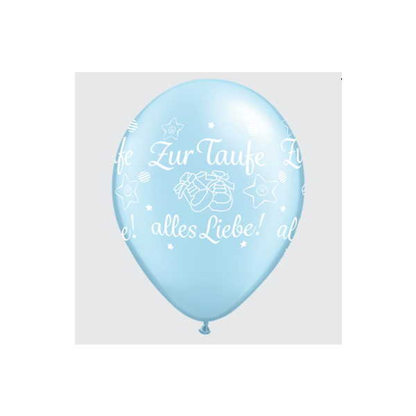 Latexballon Motiv Zur Taufe alles Liebe hellblau -...