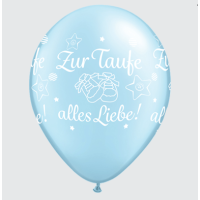 Latexballon - Motiv Zur Taufe alles Liebe hellblau - S/Latex - 28cm/0,02m³