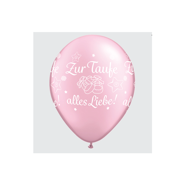 Latexballon - Motiv Zur Taufe alles Liebe rosa - S/Latex - 28cm/0,02m³