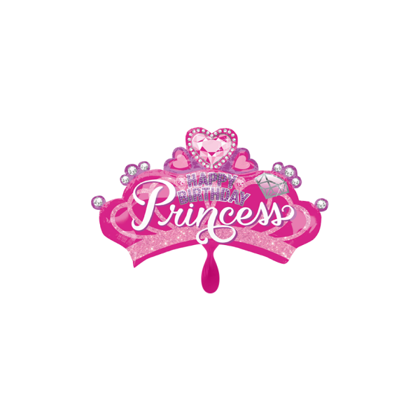 Ballon XXL Princess Crown & Gem Happy Birthday