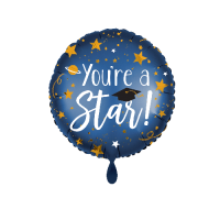 Ballon You`re a Star! mit goldenen Sternen - S/Folie - 45cm/0,02m³