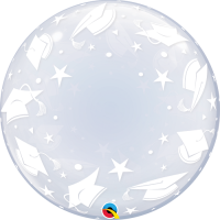 Deco Bubble Ballon - Motiv Graduation Cap - XL - 61cm/0,04m³