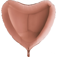 Folienballon Herz Rosegold - XXXL - 91 cm/0,12 m³
