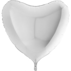 Ballon Herz Weiß - XXXL/Folie - 91 cm/0,12 m³