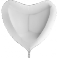 Folienballon Herz Weiß - XXXL - 91 cm/0,12 m³