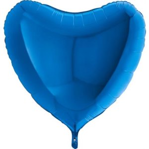 Ballon Herz Blau - XXXL/Folie - 91 cm/0,12 m³