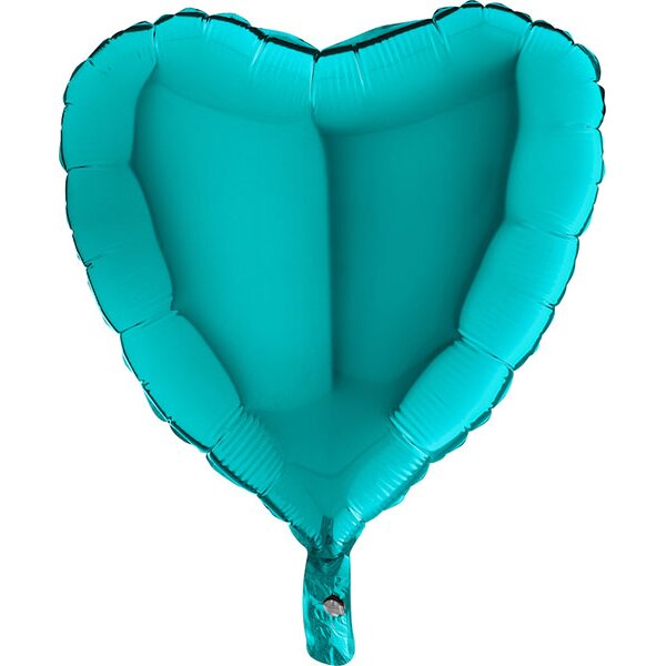 Folienballon - Herz Türkis - XXXL - 91 cm / 0,12 m³