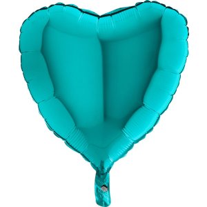 Ballon Herz Türkis - XXXL/Folie - 91 cm/0,12 m³