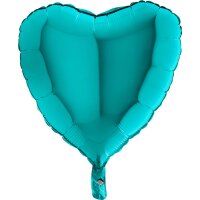Folienballon - Herz Türkis - XXXL - 91 cm / 0,12 m³