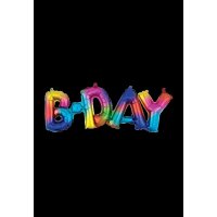 Folienballon - Schriftzug BDay Regenbogen - XL - 66 cm / Luft