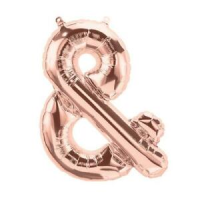 Folienballon - Buchstabe / Zeichen & - Rosegold - XS - 40 cm / Luft