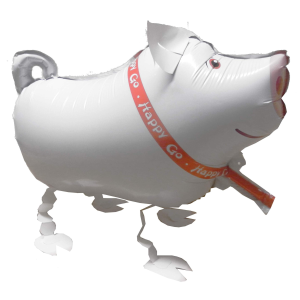 Folienballon - Airwalker Schwein weiß - L - 60 cm /...