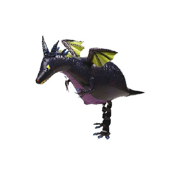 Folienballon - Airwalker Drache schwarz - XXL - 114 cm /...