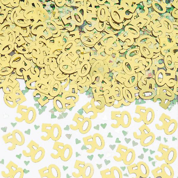 Konfetti Zahl 50 in gold, 14g
