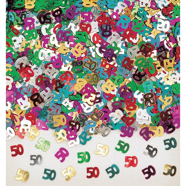 Konfetti Zahl 50 bunt (14g)