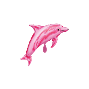 Folienballon - Figur Delfin pink - XXL - 84 cm / 0,08...