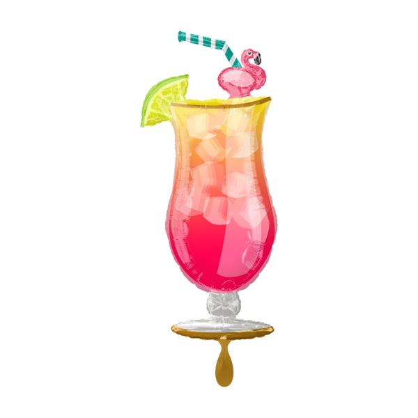 Folienballon - Figur Tropical Drink Lets Flamingo - XXL - 104 cm / 0,08 m&sup3;
