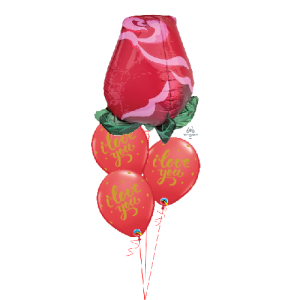 Folienballon Rote Rose - XL - 55 cm / 0,07 m&sup3;