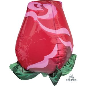 Folienballon - Figur Rote Rose - XL - 55 cm / 0,07 m&sup3;