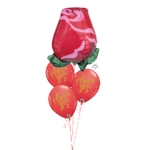 Folienballon - Figur Rote Rose - XL - 55 cm / 0,07 m&sup3;