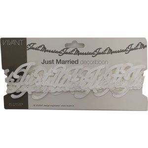 MOTIVBAND "JUST MARRIED" WEISS 3M X 5,5CM