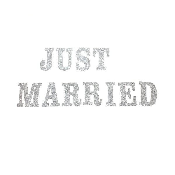Girlande - Just Married silber glitzer ca. 160 cm x 15 cm