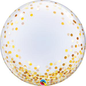 Ballon Confetti gold - XL/Strechtfolie/Deco Bubble -...