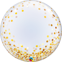 Deco Bubble Ballon - Motiv Confetti gold - XL - 61cm/0,04m³