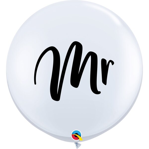Latexballon - Motiv Mr wei&szlig; - XXL - 90 cm /...