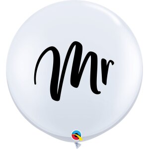Latexballon - Motiv Mr weiß - XXL - 90 cm /...