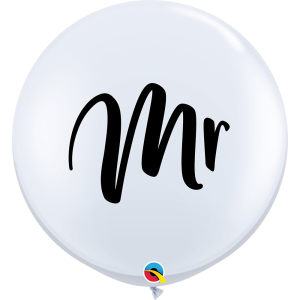 Latexballon - Motiv Mr weiß - XXL - 90 cm /...
