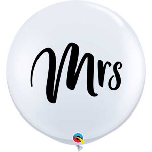 Latexballon - Motiv Mrs weiß - XXL - 90 cm /...