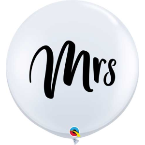 Latexballon - Motiv Mrs weiß - XXL - 90 cm /...