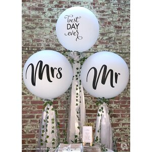 Latexballon - Motiv Mrs weiß - XXL - 90 cm /...