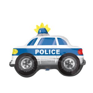 Ballon Polizeiauto Blau - XL/Folie - 50cm /0,03m³