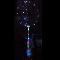 LED Ballon - Transparent mit LEDs ca 60 cm mit Stab