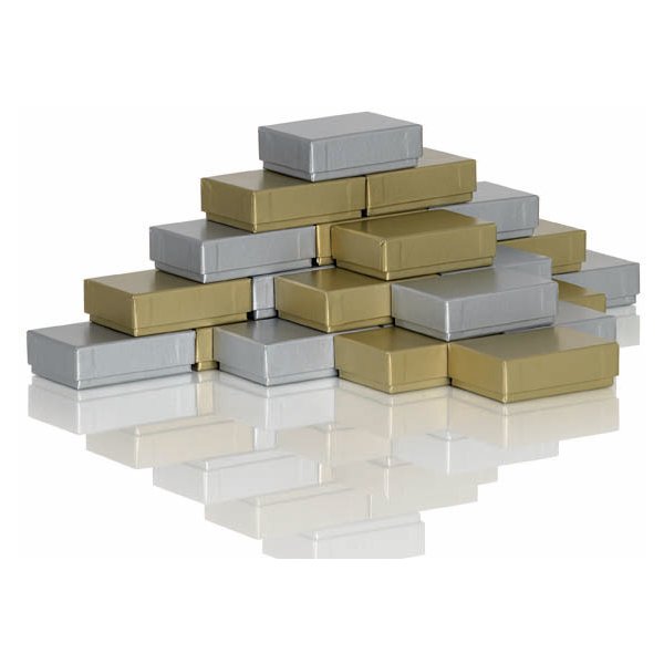 Geschenkbox, gold/silber, 8x5,6x2,5cm 25er-Set