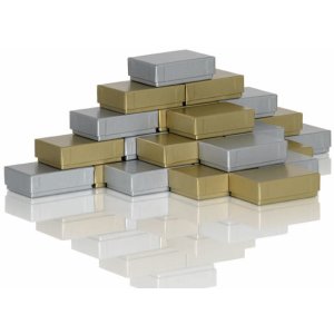 Geschenkbox, gold/silber, 8x5,6x2,5cm 25er-Set